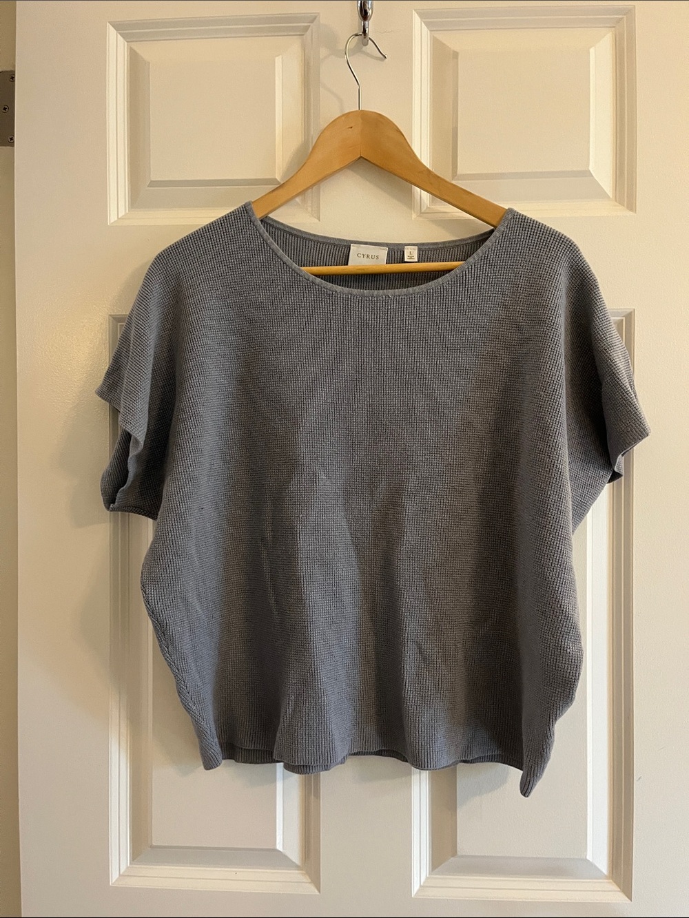 Cyrus Relaxed Short Sleeve Knit Top - Gray